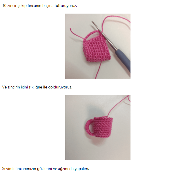 Amigurumi Fincan Anahtarlık Tarifi